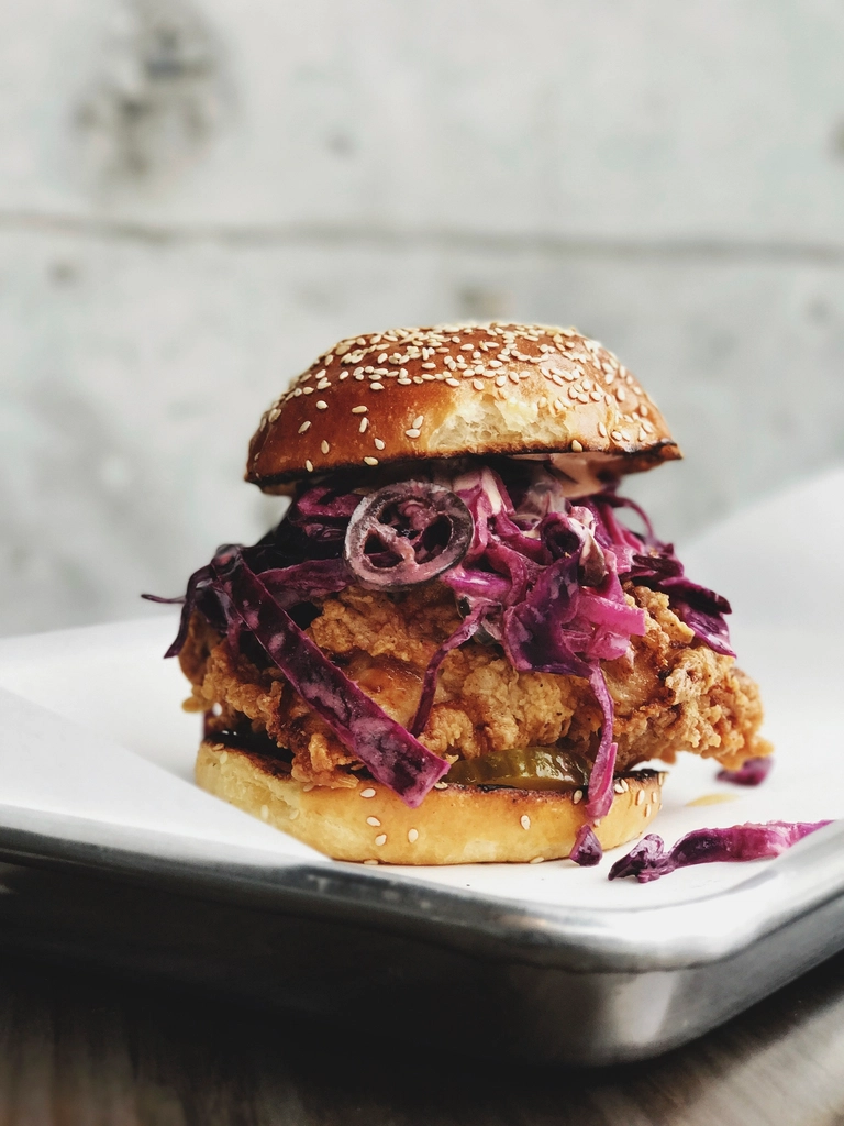 Crispy Fried Chicken Sandwich Recipe (Golden, Juicy & Ready in 30 Minutes) Large fried chicken sandwich topped